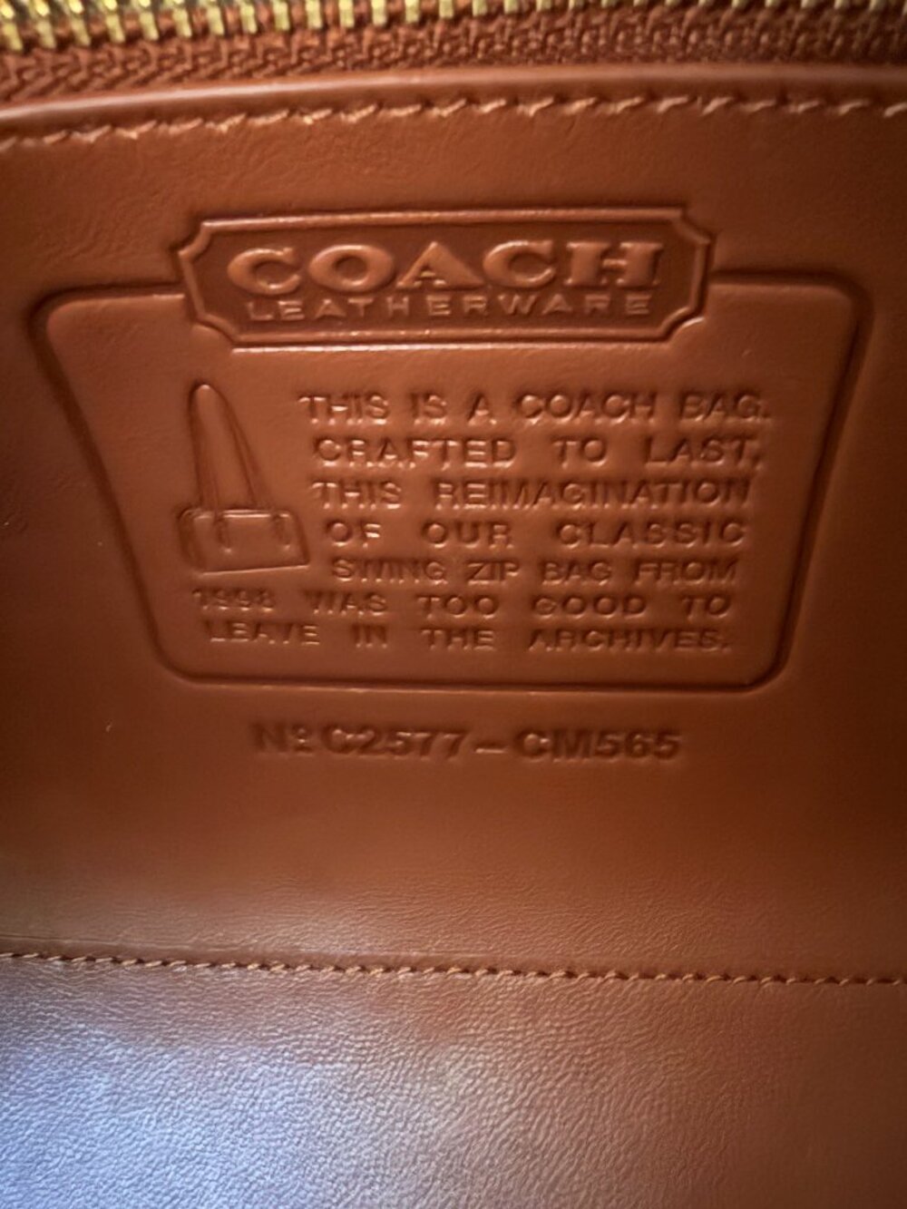 The Originals Glovedtanned Leather Coach Swing Zip in 1941 Saddle - Picture 11 of 16